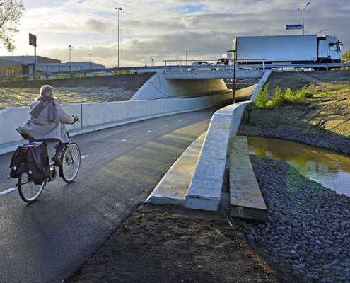 Realisatie Turborotonde en fietstunnel IABC-Leursebaan